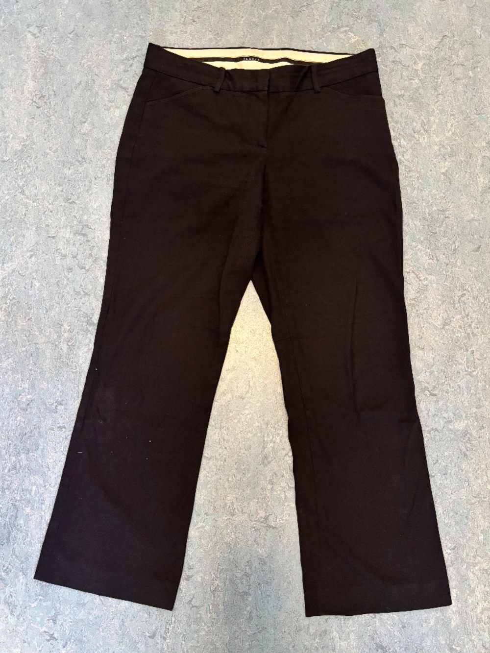 Theory Black Cotton Stretch Straight Leg Pants Size 8